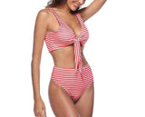 Kira Striped Bow Know Bikini - 2 Pcs Set