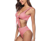 Kira Striped Bow Know Bikini - 2 Pcs Set