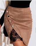 Peek-a-boo Lace Button Up Skirt
