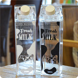 Milk Carton Transparent Water Bottle