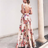 Jasmine Floral Maxi Dress - Beige