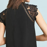 Lovely Sheer Lace Patchwork Blouse